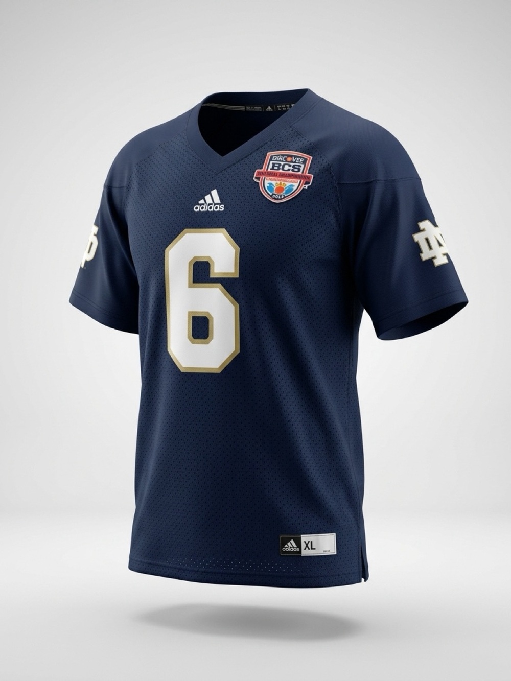 Adidas Navy Football Jersey #6 with Gold-Trim Details #goirish #ndfootball